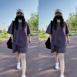 欧货宽松休闲短袖短裤套装2025夏季新款帅气个性慵懒风舒适两件套