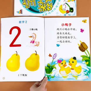 20以内数字 宝宝认数字教材全套2册0 6岁儿童看图识数字1 认识幼儿园小班中班数数书数学早教启蒙认知绘本幼小衔接趣味识字