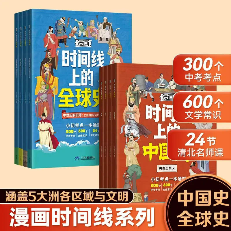 漫画版时间线上的全球史中国史正版小初考点一本通解中考考点文史常识清北名师课小学初中历史近代史世界史课外阅读书历史知识趣读