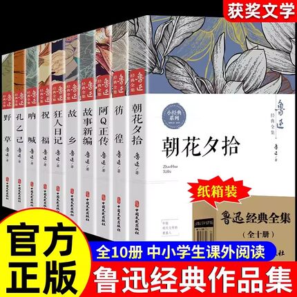 鲁迅全集原著正版全套10册小学初高中学生青少年课外阅读必读朝花夕拾狂人日记故乡野草呐喊彷徨阿Q正传孔乙己经典小说作品杂文集