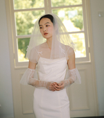 yesdress新娘结婚户外婚礼拍照登记领证短头纱