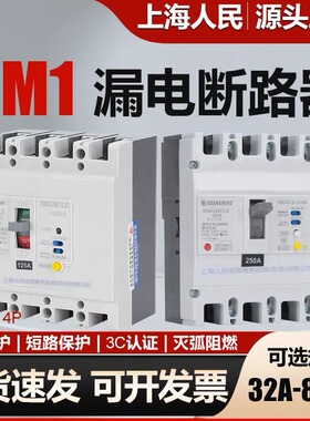 上海人民漏电保护断路器CM1LE-125A160A250A400A漏保三相四线空开