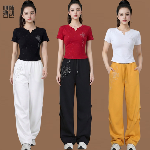 广场舞套装女春夏鬼步舞服装中老年妈妈跳舞衣服显瘦宽松运动女
