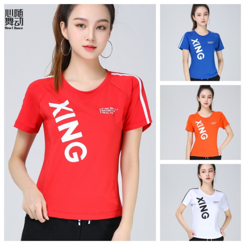时尚圆领短袖夏季鬼步舞上衣女