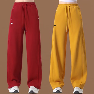 广场舞裤子新款加绒加厚秋冬宽松卫裤休闲舞蹈服鬼步舞健身操长裤