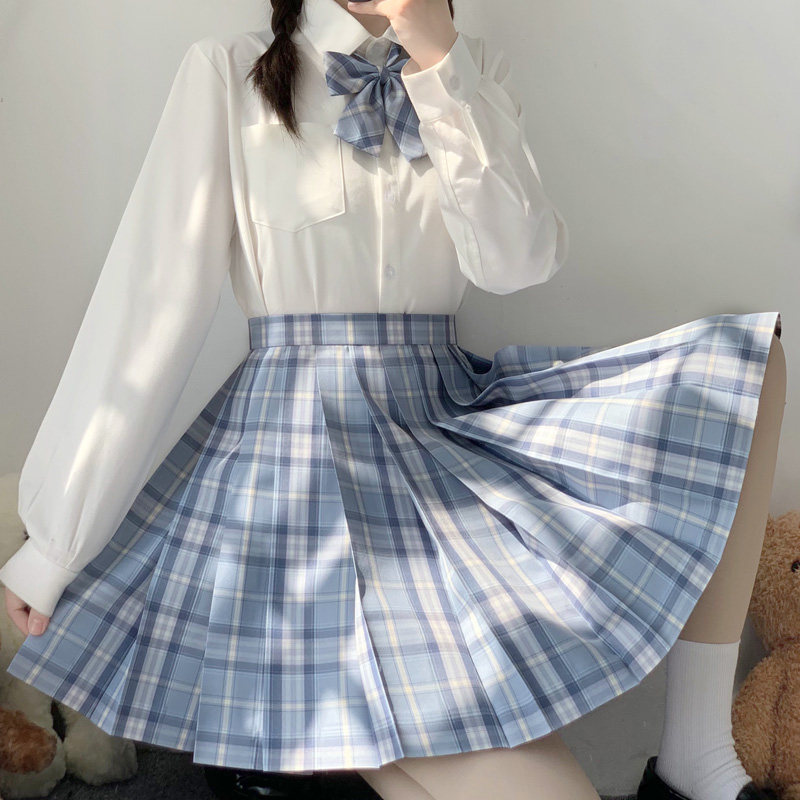 格裙胖头鱼jk制服小四月原创春夏季学院风半身裙正版银线现货