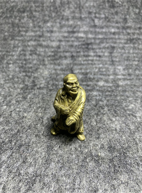 【老顽铜】实心纯铜十八罗汉黄铜十八铜人摆件铜器佛像古玩铜佛