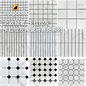北欧轻奢长条卡拉拉灰陶瓷马赛克瓷砖方块阳台浴室卫生间墙地砖