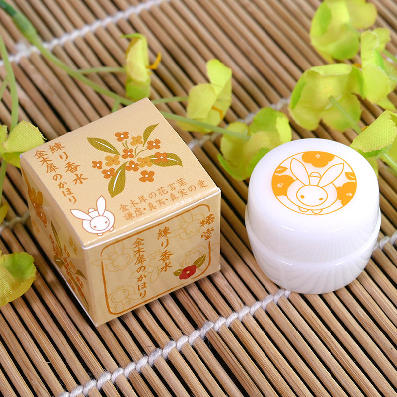 日本进口 京都椿堂香膏 練り香水固体迷你便携兔子金木犀樱花蔷薇