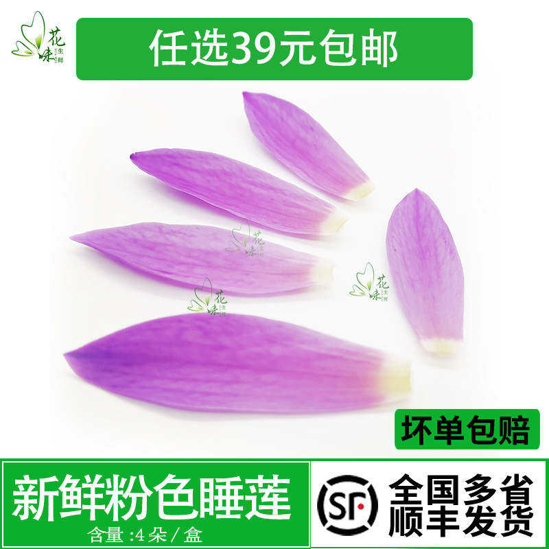 睡莲花瓣 新鲜莲花 可食用 荷花 4朵 酒店西餐花草摆盘装饰点缀