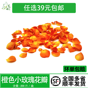 新鲜橙色小玫瑰花瓣 可食用花烘焙蛋糕酒店西餐摆盘冷意装饰点缀