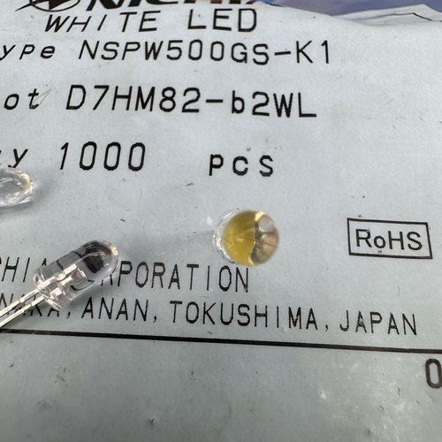 NSPW500GS-K1 LED灯珠F5 5MM白色白光聚光发光二极管高光高亮B2WL