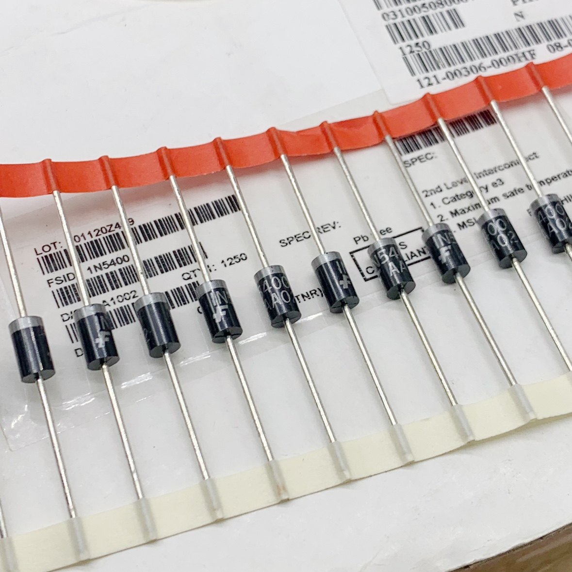 1N5400进口F标志 仙童原装整流二极管元件3A低压50V IN5400直插