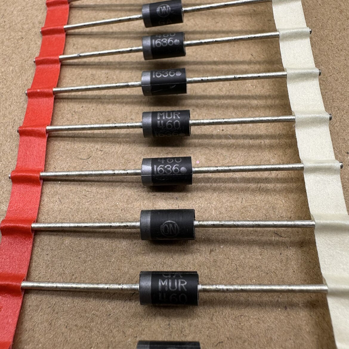 mur460rlg快速回复二极管mur460进口on原装 do-201ad 0n 4a/600v