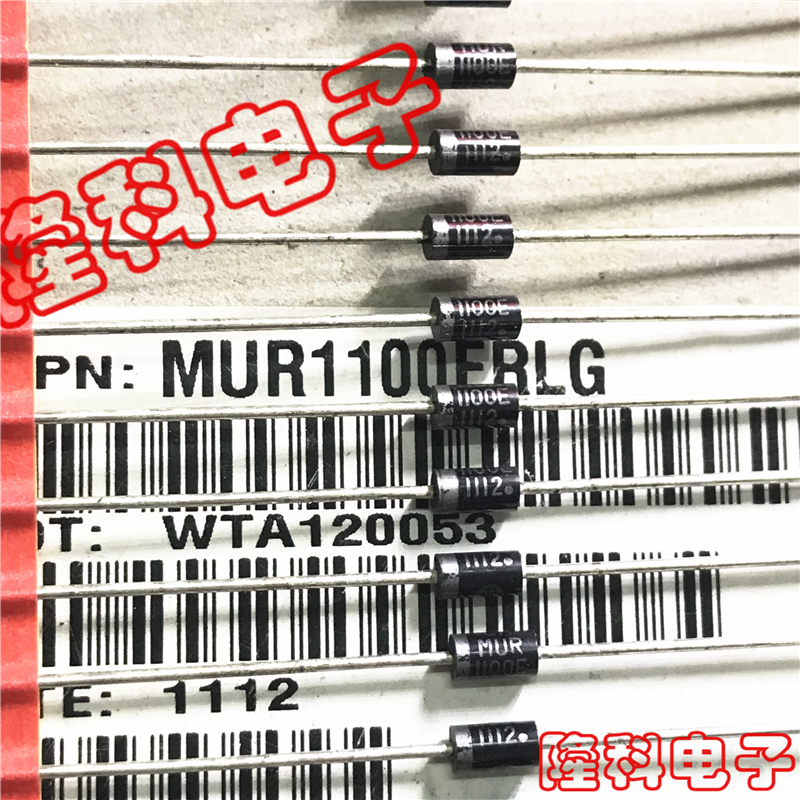 MUR1100ERLG直插快恢复二极管MUR1100E进口ON 1A 1000V原装75ns