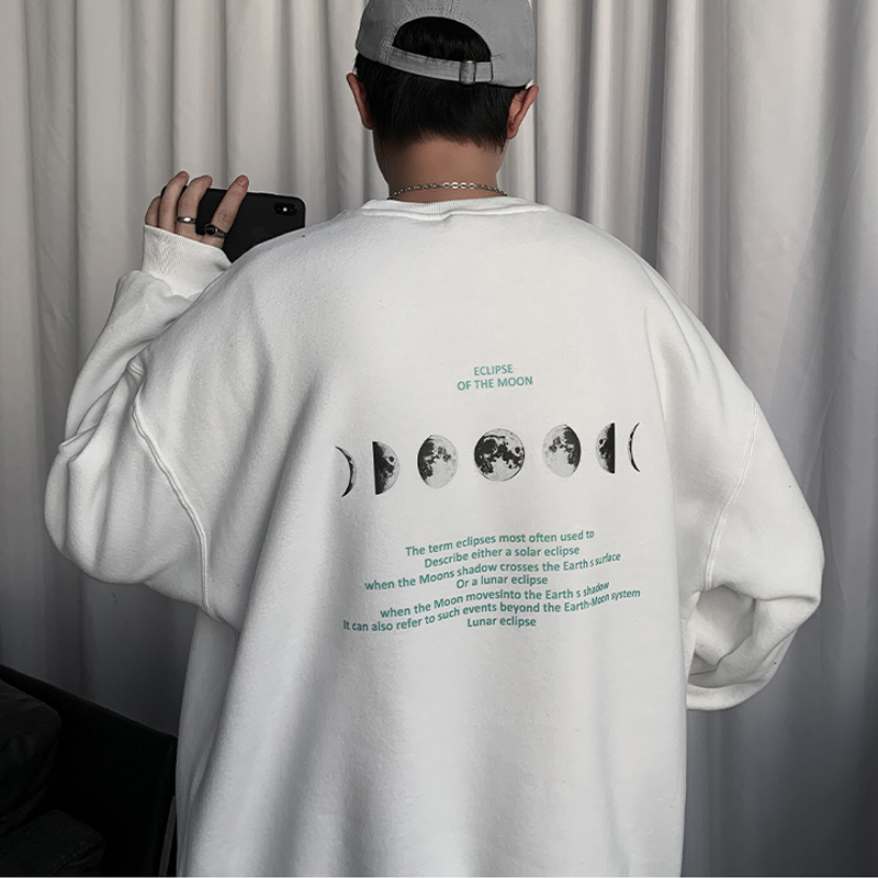 A331-WY007-P45港风宽松圆领印花卫衣加绒货号WY007R55%棉45%涤，男装卫衣，电商C409