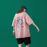 A331-T121-特P20中性风宽松圆领印花T恤，男装T恤，电商C409