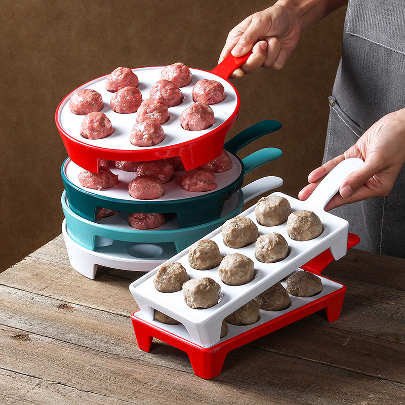 密胺牛肉丸生丸熟丸专用盘子带把手柄可叠加火锅丸子模具肉丸拼盘