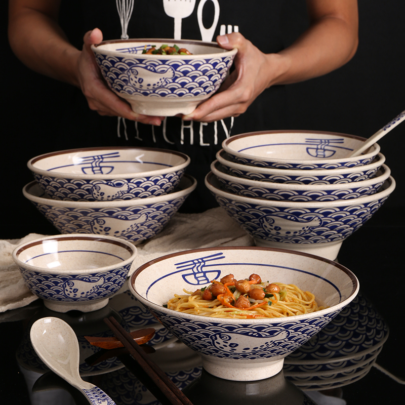 密胺餐厅风仿瓷塑料面馆专用大碗