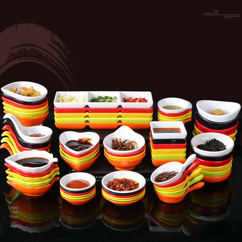 密胺火锅店双格商用餐厅调料碟