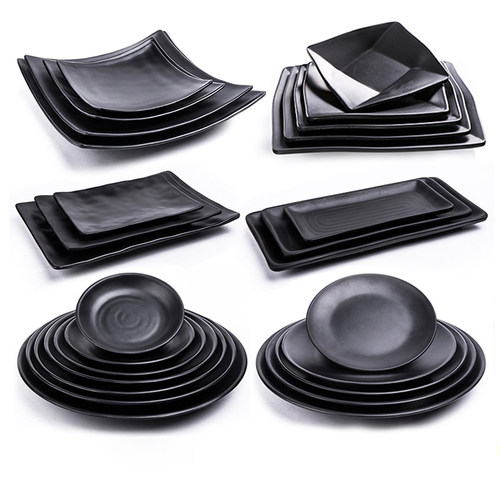 密胺烧烤火锅烤肉黑色凉菜盘菜盘