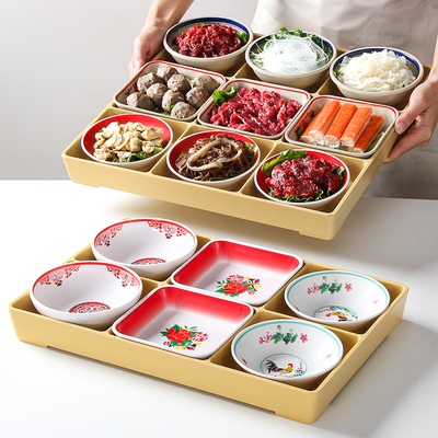 九宫格盘五毫密胺盘子方形