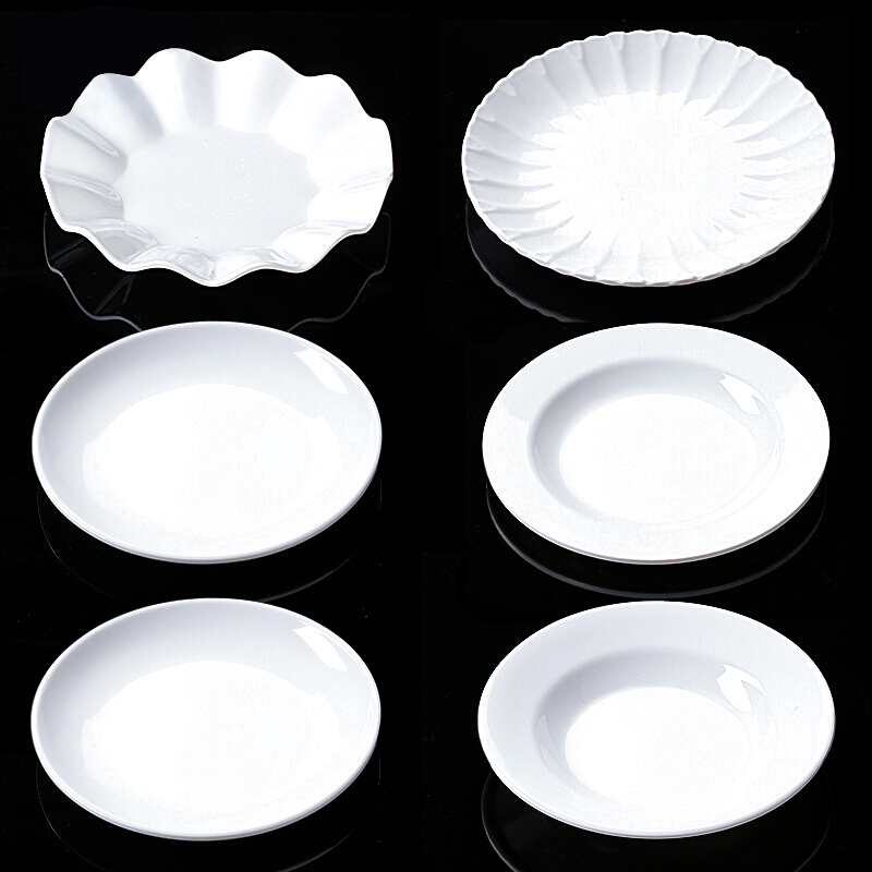 密胺白色盘子炒菜炒饭炒面炒粉小炒凉菜冷菜专用盘商用碟餐饮圆盘,餐饮具,盘,淘宝优惠券,粉丝福利购,淘宝优惠卷