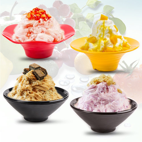 网红密胺绵绵冰碗餐具黑色磨砂