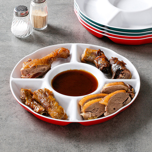 密胺盘子五格餐盘商用塑料菜盘摆盘分格小食熟食卤菜卤水凉菜拼盘