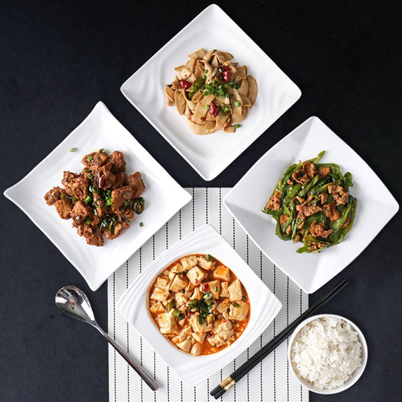 密胺餐具商用盘子四角碟子正方形菜盘凉菜炒菜方盘平盘塑料盘餐盘,餐饮具,盘,淘宝优惠券,粉丝福利购,淘宝优惠卷