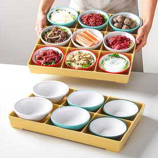 密胺餐具四六九宫格菜盘火锅拼盘配菜格子餐盘商用小碗菜塑料盘子