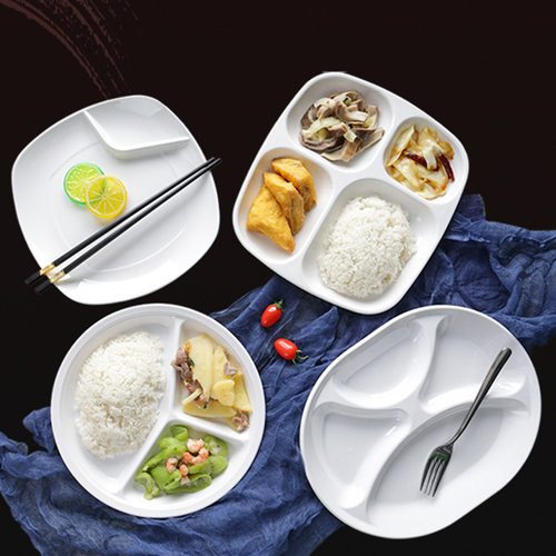 密胺食堂塑料商用分格餐盘减肥
