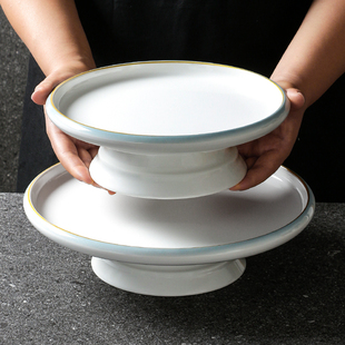 五毫密胺餐具盘子商用餐厅酒店仿瓷上汤菜盘冷菜凉菜炒菜高脚餐盘