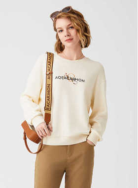 雅格上美 秋冬新款女装圆领卫衣女长袖休闲百搭上衣 A24QF24J11