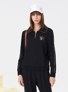 【雅格上美】AQEACARMON秋季女士休闲通勤拉链卫衣A23QF24J11