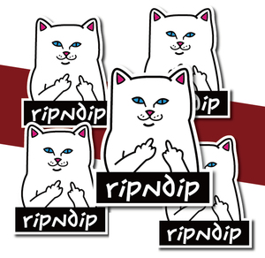 中指猫 划痕贴无敌贱猫RIPNDIP潮牌贴纸个性装饰反光贴花卡通车贴