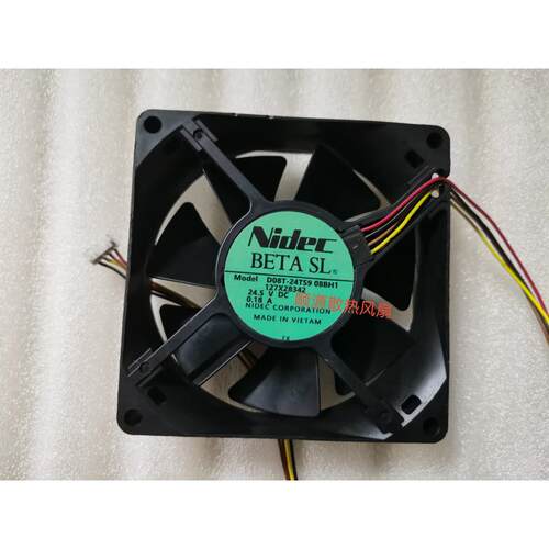 Nidec 施乐定影散热风扇D08T-24TS9 08BH1  8025 24.5V 4线 0.16A
