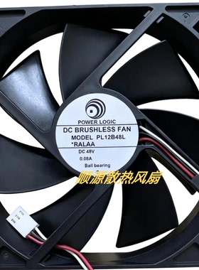 现货PL12B48L 48V 0.08A 12025 12CM中兴S330FAN通讯设备散热风扇