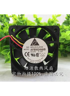 原装台达AFB0624HHB 24V 0.15A 6CM厘米 6015 3线 变频器散热风扇
