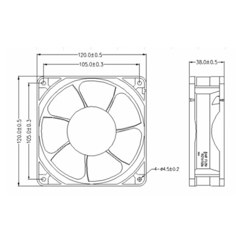 散热风扇 120*120*38MM 36V 36伏 暴力大风量风机 大功率12VM厘米