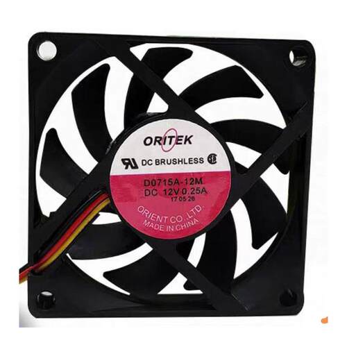 全新ORITEK D0715A-12M 7015 12V 0.25A散热风扇7CM厘米3线HZDO