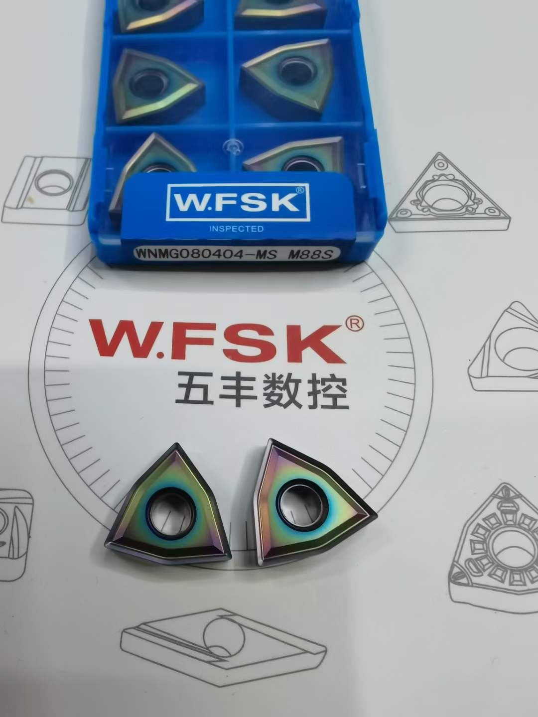 WFSK五丰数控七彩加硬刀片 WNMG080404-MS WNMG080408-MS M88S