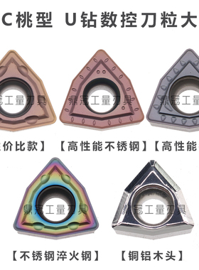 U钻刀片快速钻喷水钻刀粒不锈钢WCMT030208/040208/050308/06T308