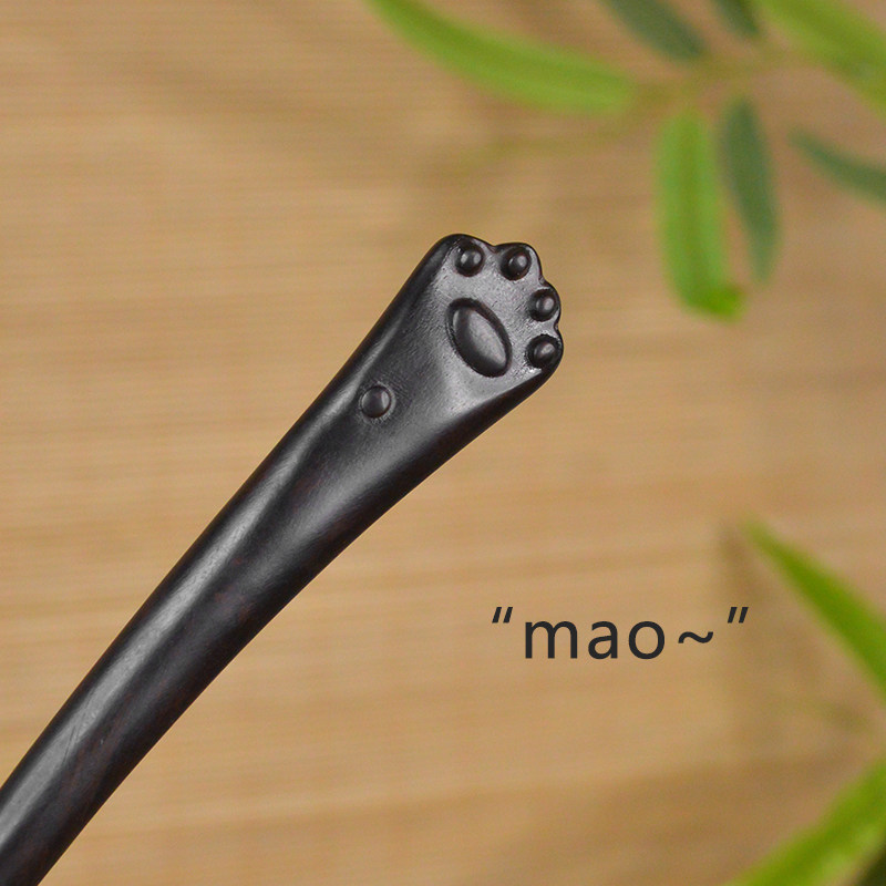精制黑檀木发簪国风紫光檀木簪木图片