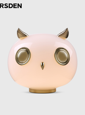 马斯登动物台灯床头灯高级感客厅卧室创意猫头鹰企鹅兔子艺术台灯