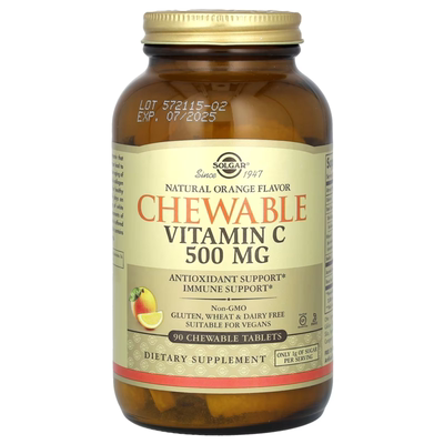 Solgar索尔加维生素C咀嚼片 CHEWABLE VC 500 MG 90片