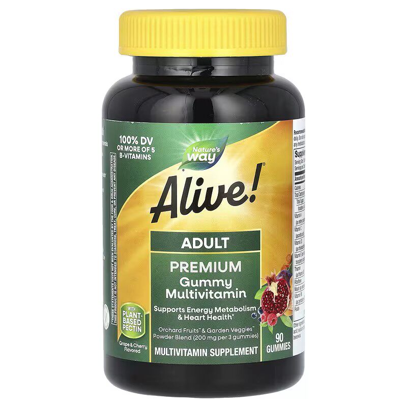 美国Nature's Way Alive Multi-Vitamin成人青少年维生素软糖90粒