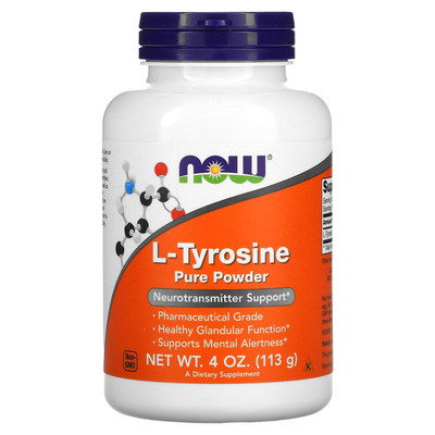 美国 Now Foods L-Tyrosine 医药级 L-酪氨酸 纯粉剂 游离型 113g