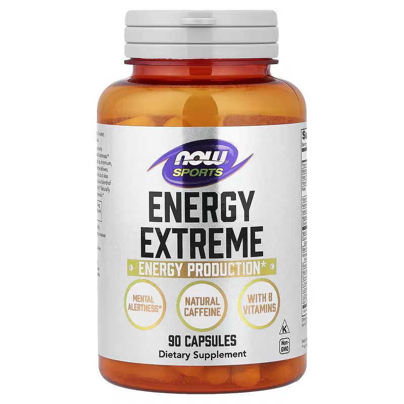 美国原装 NOW energy extreme运动系列高级能量补充胶囊素食90粒