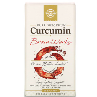 美国原装Solgar curcumin 多面姜黄素大脑健康支持胶囊90粒胆碱